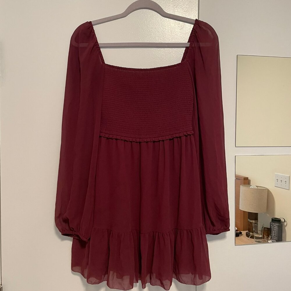 Wilfred * Size S * Maroon square neck mini dress chiffon